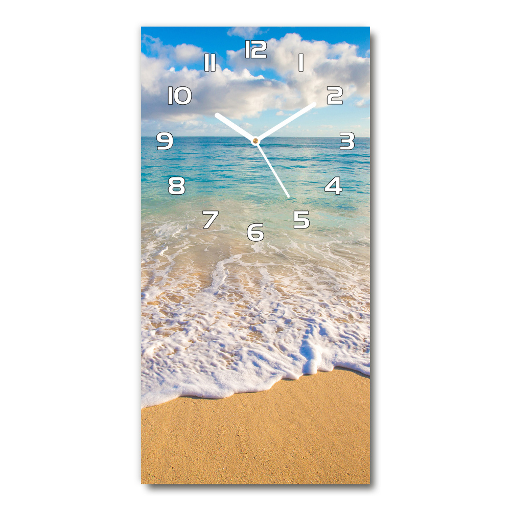 Horloge verticale en verre Plage tropicale