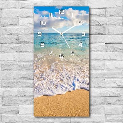 Horloge verticale en verre Plage tropicale