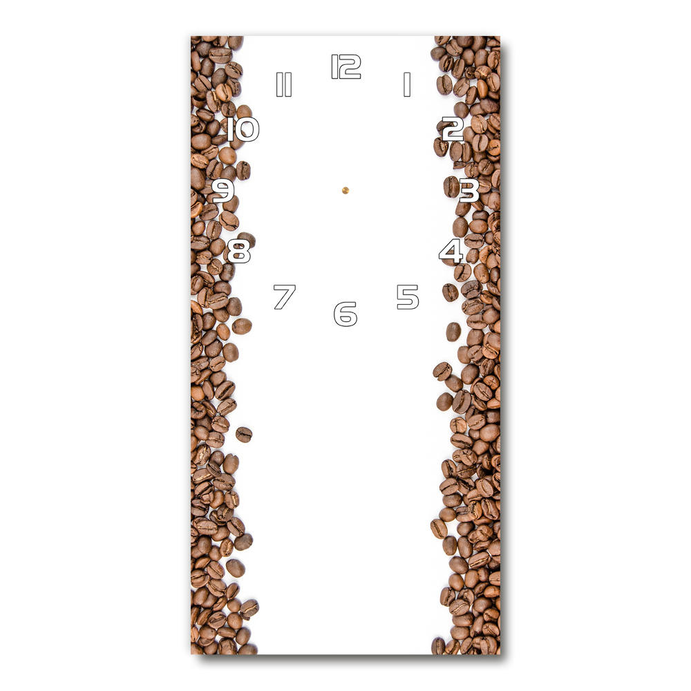 Horloge murale en verre rectangulaire Motif grains de café