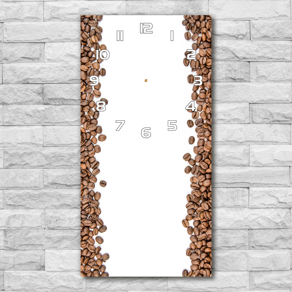 Horloge murale en verre rectangulaire Motif grains de café