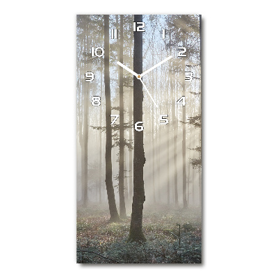 Horloge murale en verre rectangulaire Brume dans la forêt