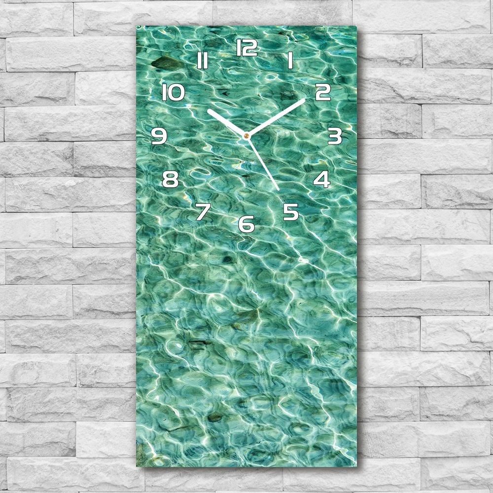 Horloge verticale en verre Eau claire