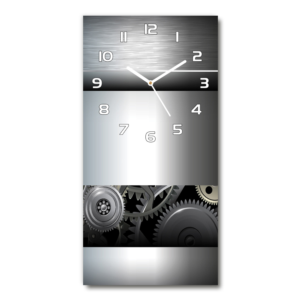 Horloge murale en verre rectangulaire Abstraction de l'engrenage