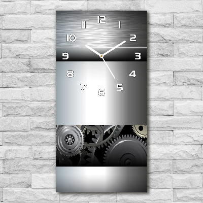 Horloge murale en verre rectangulaire Abstraction de l'engrenage