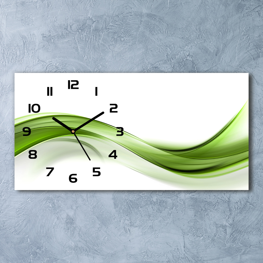 Horloge rectangulaire horizontale Vague verte