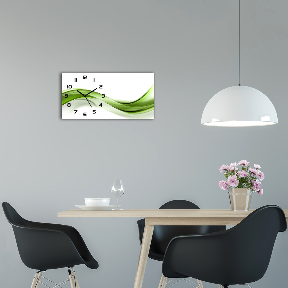 Horloge rectangulaire horizontale Vague verte