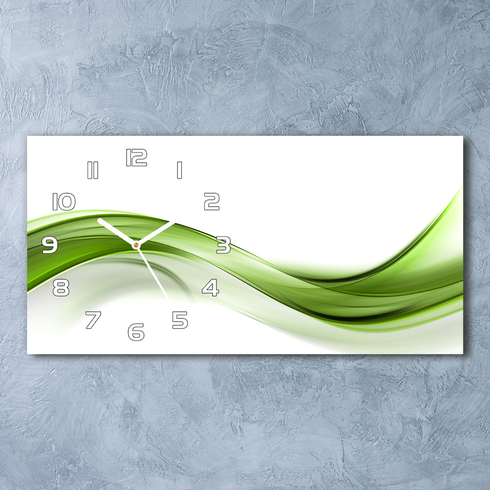 Horloge rectangulaire horizontale Vague verte