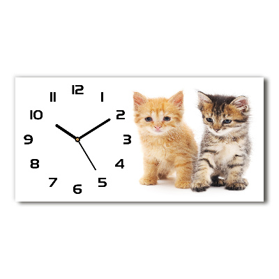 Horloge murale horizontale Chat brun et roux