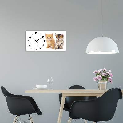 Horloge murale horizontale Chat brun et roux