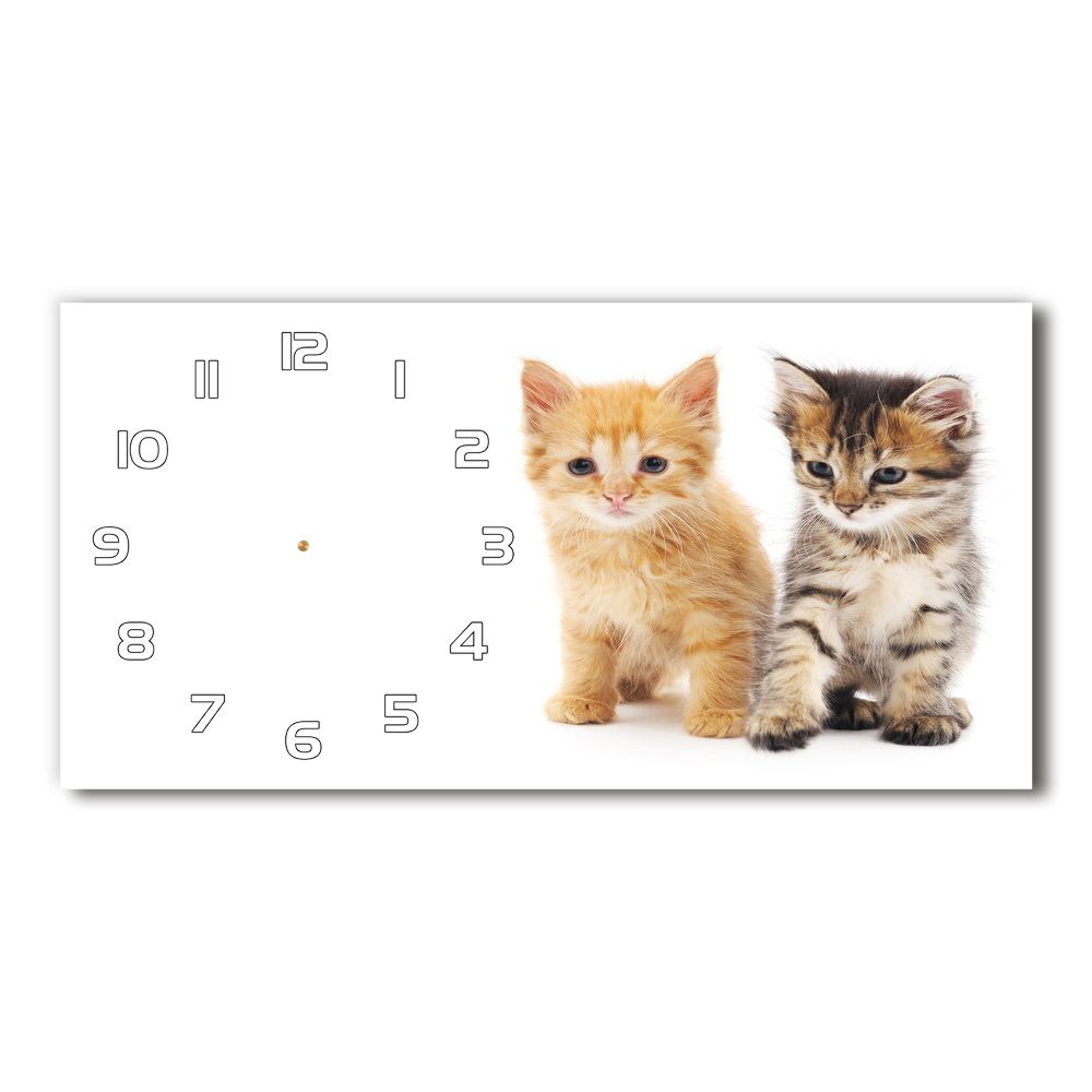 Horloge murale horizontale Chat brun et roux