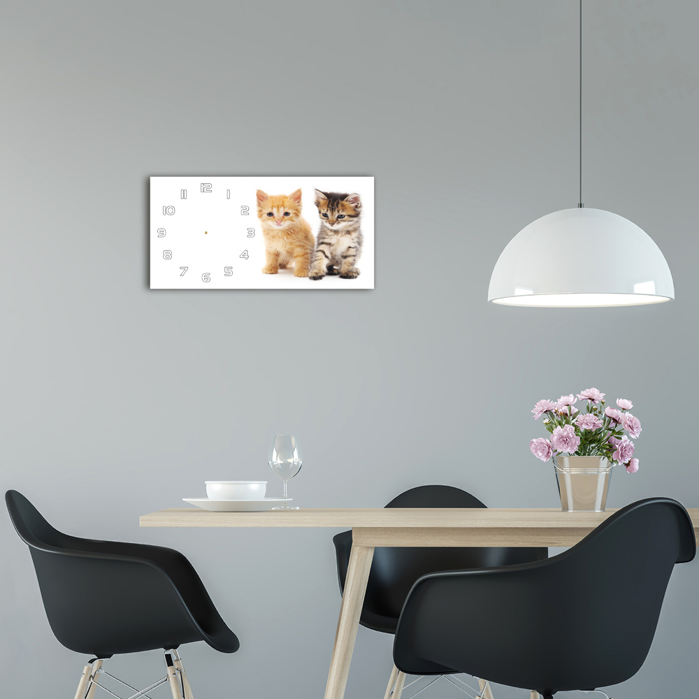 Horloge murale horizontale Chat brun et roux