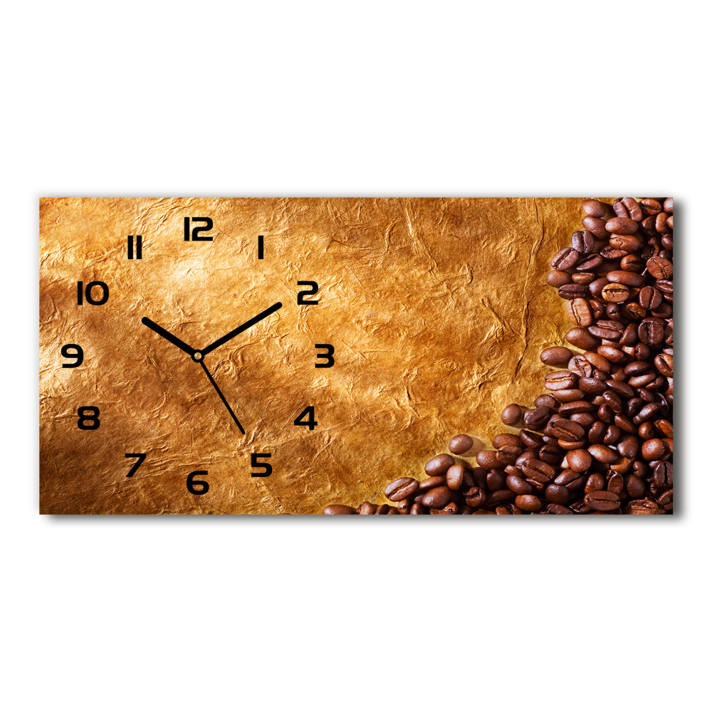 Horloge murale horizontale Grains de café aromatiques