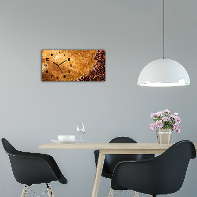 Horloge murale horizontale Grains de café aromatiques