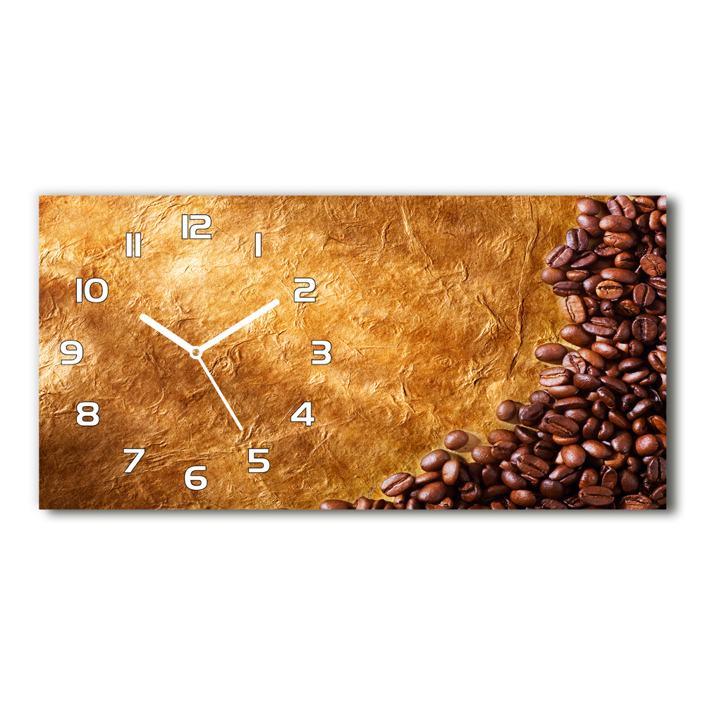 Horloge murale horizontale Grains de café aromatiques