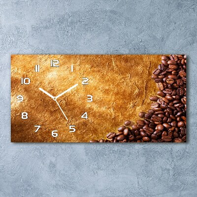 Horloge murale horizontale Grains de café aromatiques