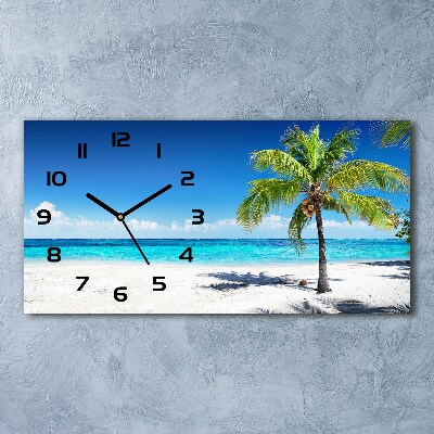 Horloge murale horizontale Plage exotique