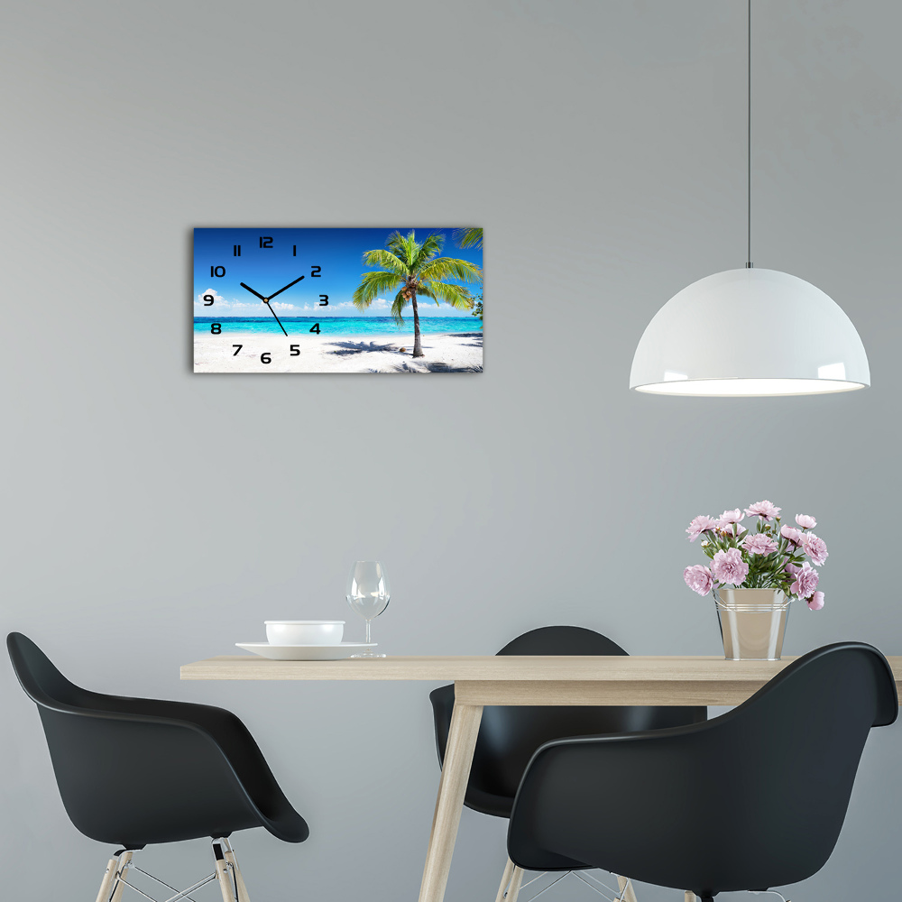 Horloge murale horizontale Plage exotique