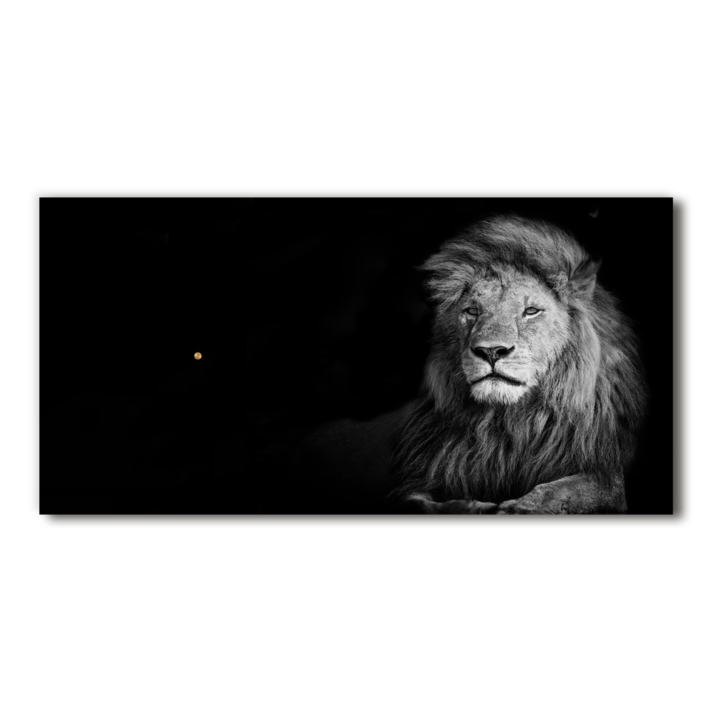 Horloge horizontale en verre Lion