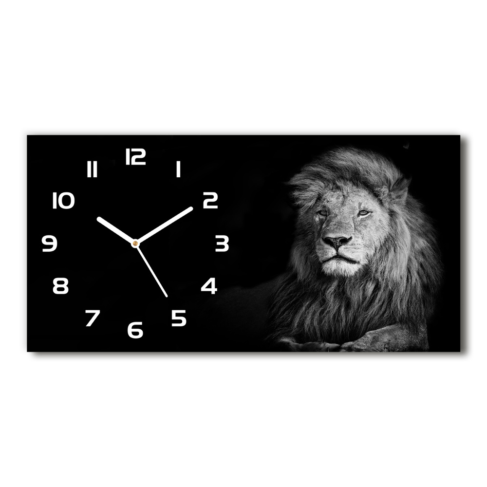 Horloge horizontale en verre Lion