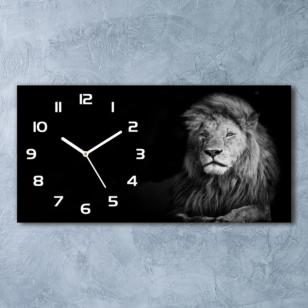 Horloge horizontale en verre Lion