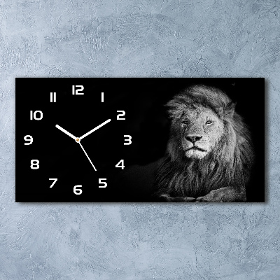 Horloge horizontale en verre Lion