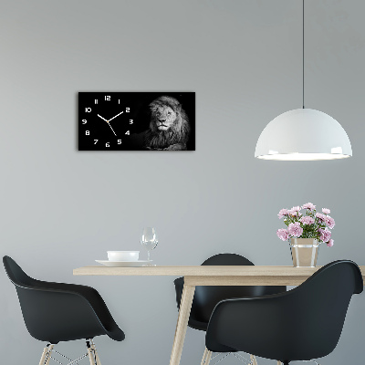 Horloge horizontale en verre Lion