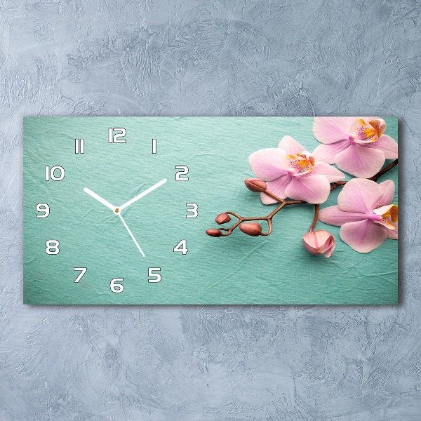Horloge murale horizontale Orchidée