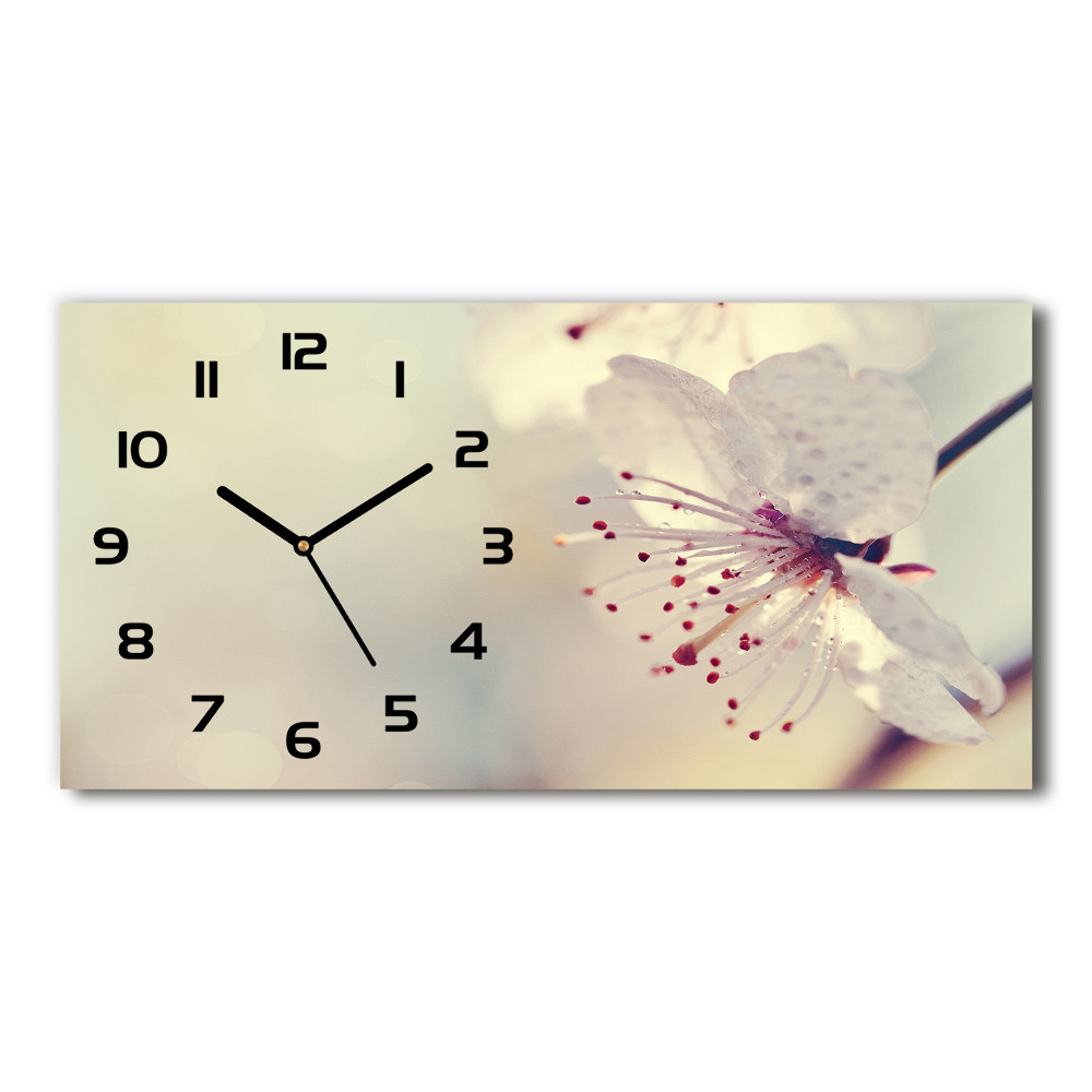 Horloge rectangulaire horizontale Fleur de cerisier