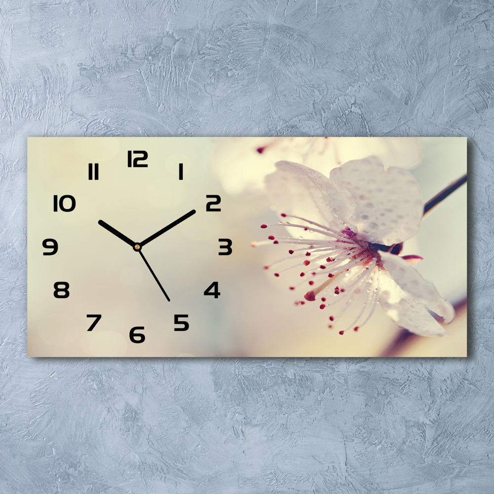 Horloge rectangulaire horizontale Fleur de cerisier