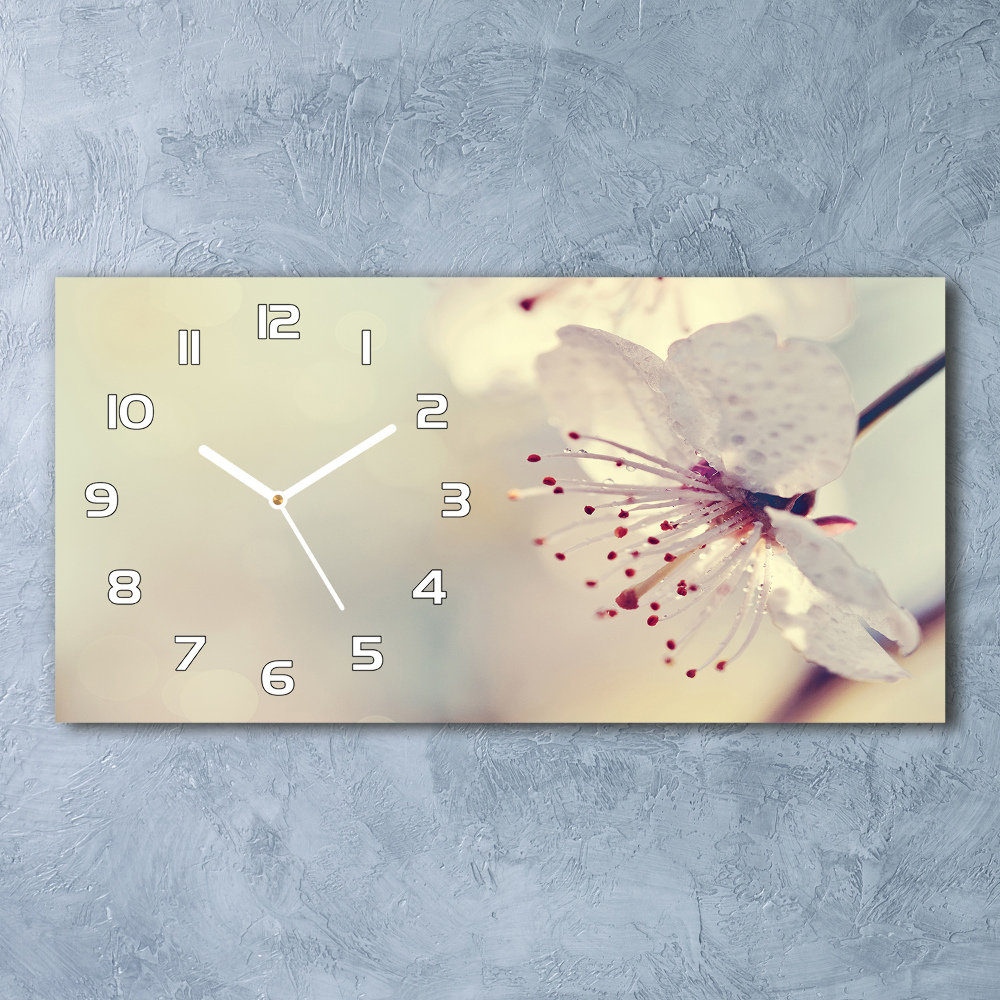 Horloge rectangulaire horizontale Fleur de cerisier