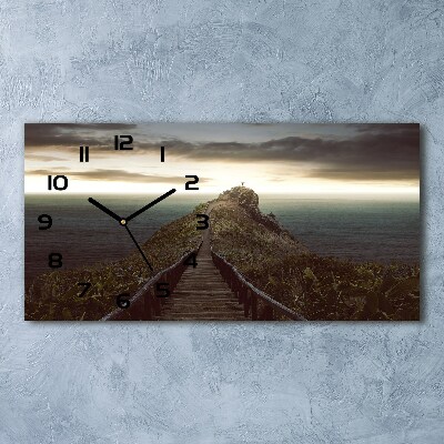 Horloge murale horizontale Chemin sur le rocher