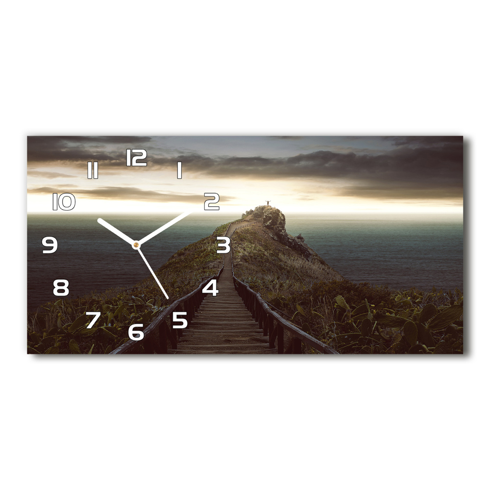 Horloge murale horizontale Chemin sur le rocher