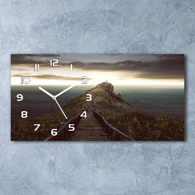 Horloge murale horizontale Chemin sur le rocher