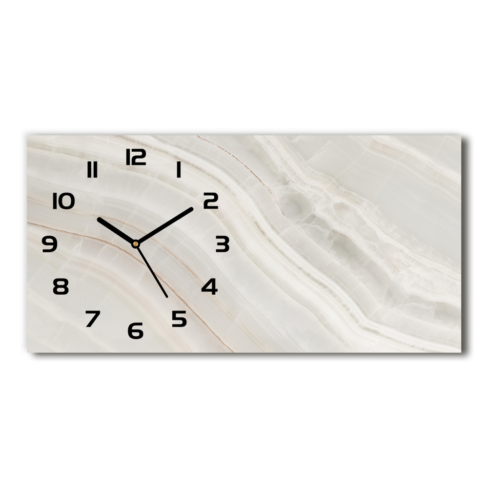 Horloge rectangulaire horizontale Texture de marbre