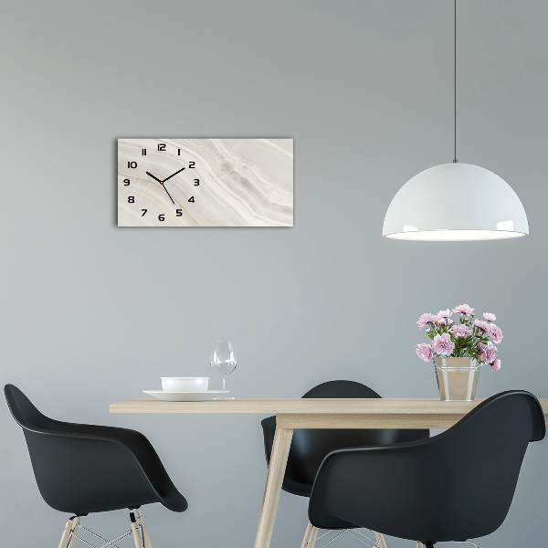 Horloge rectangulaire horizontale Texture de marbre