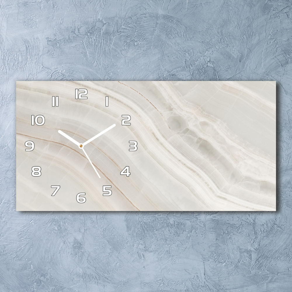 Horloge rectangulaire horizontale Texture de marbre