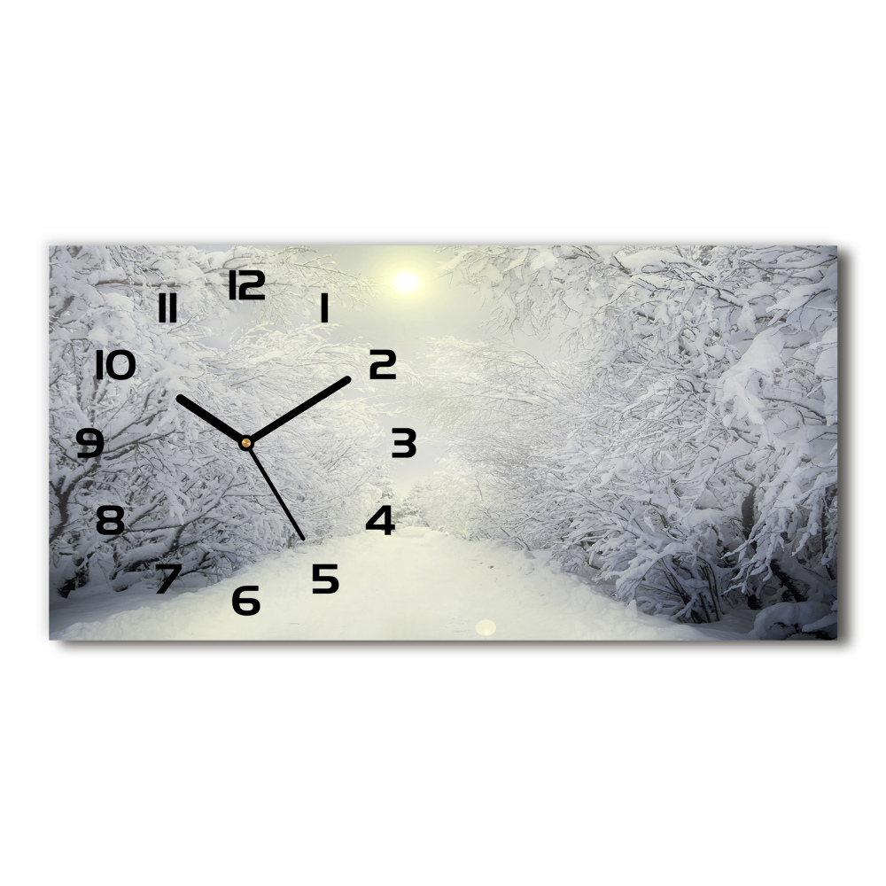 Horloge rectangulaire horizontale Belle forêt en hiver