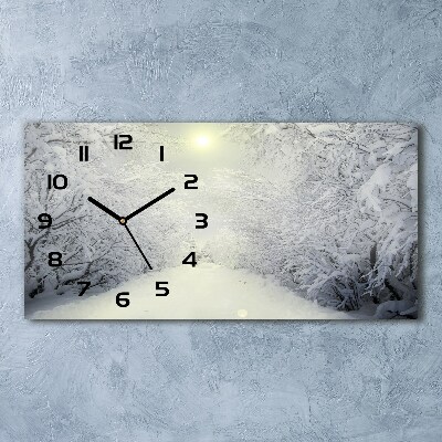 Horloge rectangulaire horizontale Belle forêt en hiver