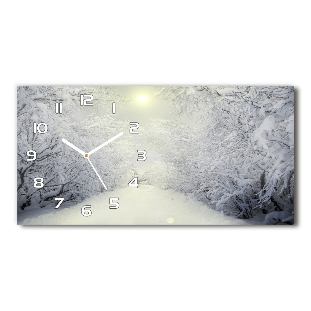 Horloge rectangulaire horizontale Belle forêt en hiver