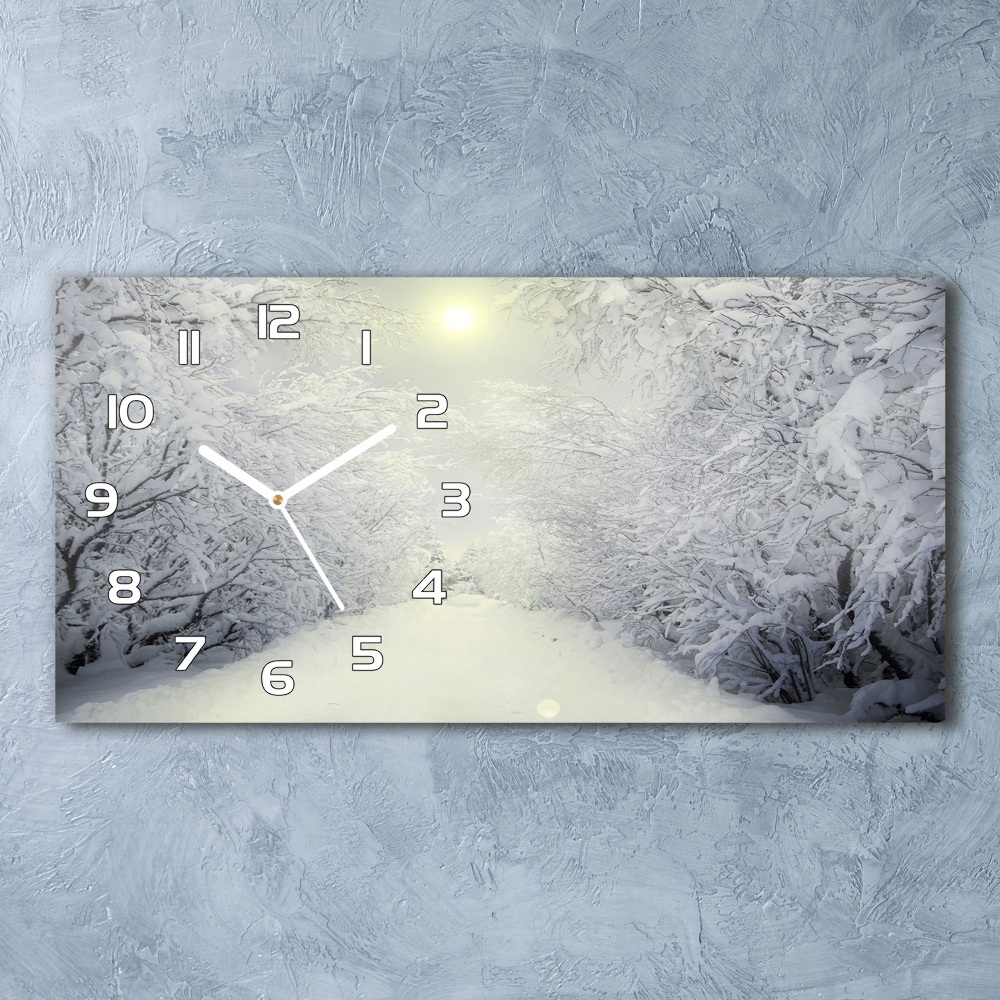 Horloge rectangulaire horizontale Belle forêt en hiver