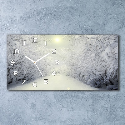 Horloge rectangulaire horizontale Belle forêt en hiver