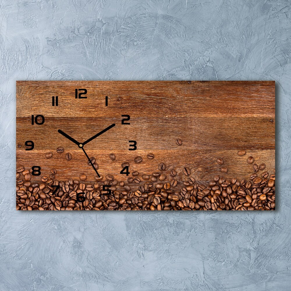 Horloge horizontale Grains de café aromatiques