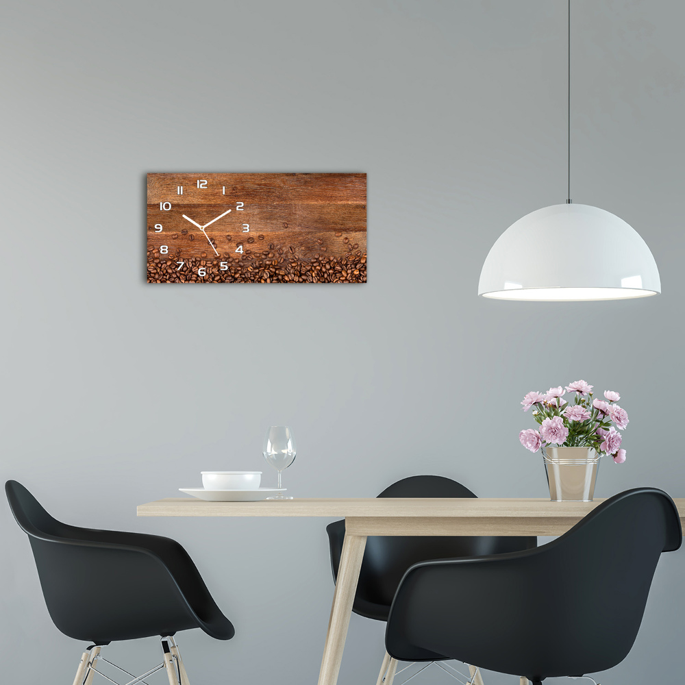 Horloge horizontale Grains de café aromatiques