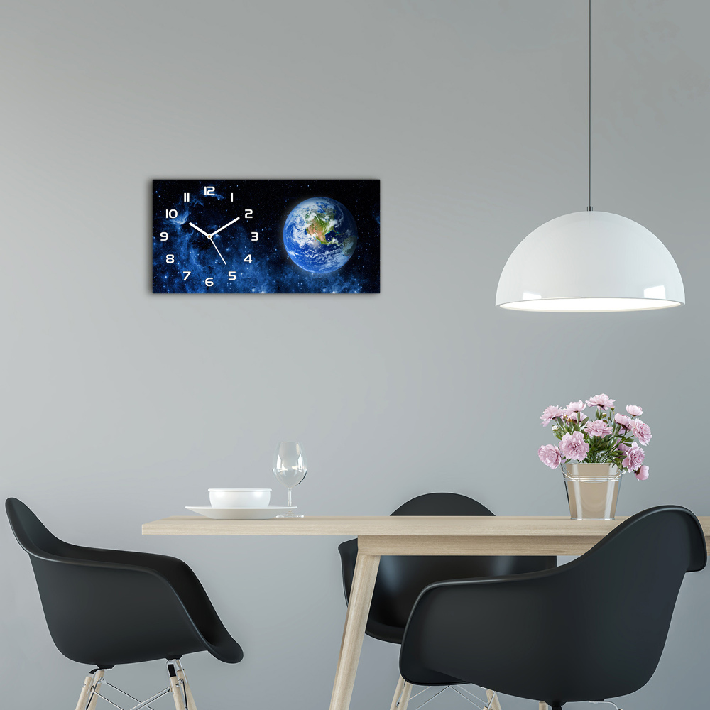 Horloge horizontale en verre Globe terrestre