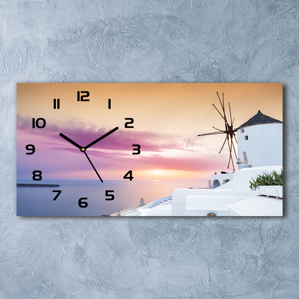 Horloge rectangulaire horizontale Santorin Grèce