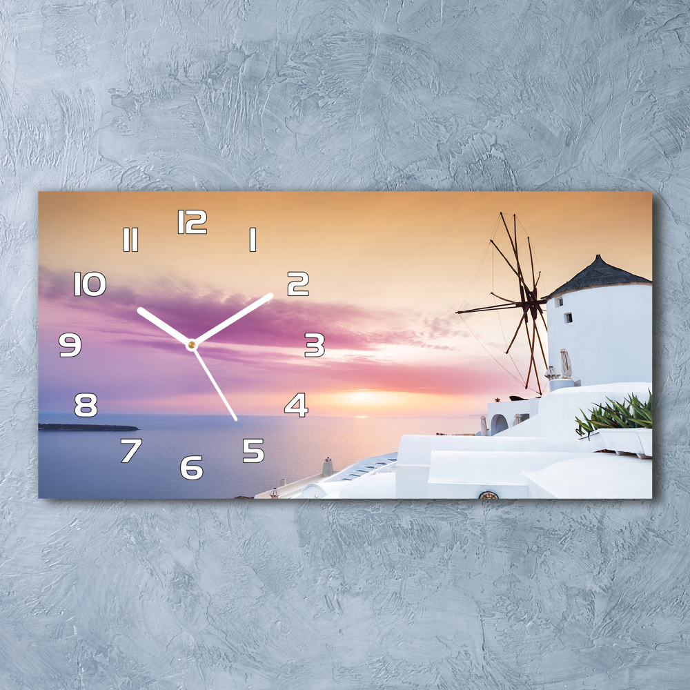 Horloge rectangulaire horizontale Santorin Grèce