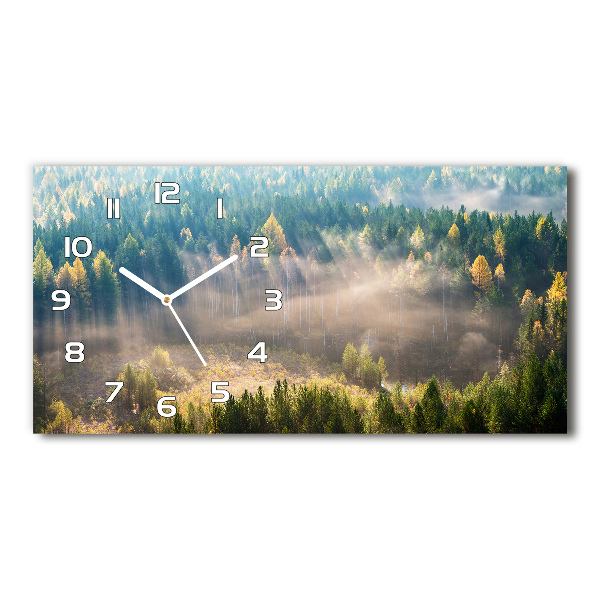 Horloge rectangulaire horizontale Brouillard dans la forêt