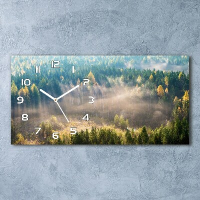 Horloge rectangulaire horizontale Brouillard dans la forêt