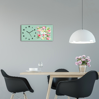 Horloge horizontale en verre Vacances et flamants roses