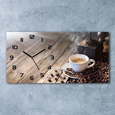 Horloge rectangulaire horizontale Café du matin